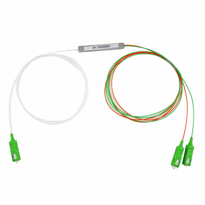 Divisor 1x2 del PLC de la fibra de SC/APC G657A2 para los conectores de la caja de distribución 1