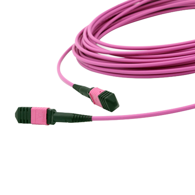 Cordón de remiendo de Mtp de la fibra óptica del cable de las telecomunicaciones 8/12/24F OM4 MPO 3m m