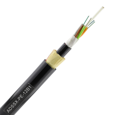 196C SM G652D ADSS Fiber Optic Cable Dielectric Outdoor Black Jacket 3KM/Drum