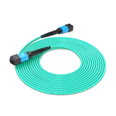 12 la fibra LSZH 10M MECANOGRAFÍA B Mpo al cordón de remiendo de la fibra del cable OM3 de la fibra de Mpo