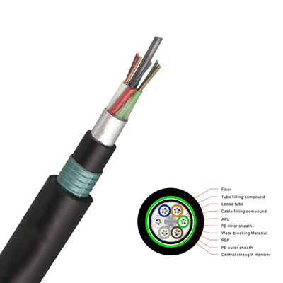 96-144 cable de fribra óptica enterrado directo de la base GYTA53/cable óptico del submarino